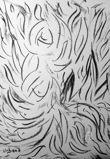 图画 标题为“Feu abstrait” 由Roberto Urbano, 原创艺术品, 木炭