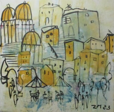 Painting titled "Toscana im Frühling" by Sonja Zeltner-Müller, Original Artwork, Acrylic