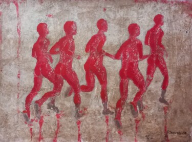绘画 标题为“MARATON AL ALBA” 由Francisco Serrano Gutierrez, 原创艺术品, 丙烯