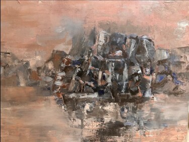 Peinture intitulée "D'ici & d'ailleurs 1" par Maya Farhat, Œuvre d'art originale, Huile Monté sur Châssis en bois