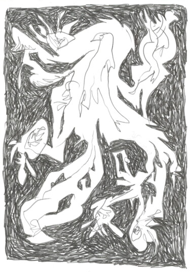 Drawing titled "Dessein 2008-75" by Rémy Verneuil, Original Artwork, Pencil