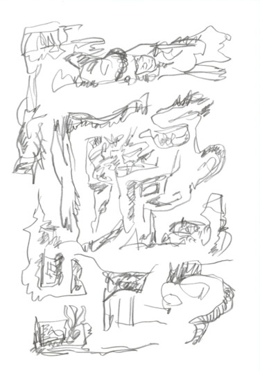 Tekening getiteld "Dessein 2008-78" door Rémy Verneuil, Origineel Kunstwerk, Potlood