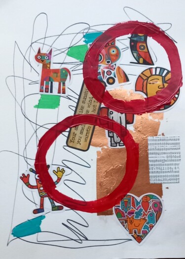 Collages titled "Bora bora" by Ronnie Kolner, Original Artwork, Collages