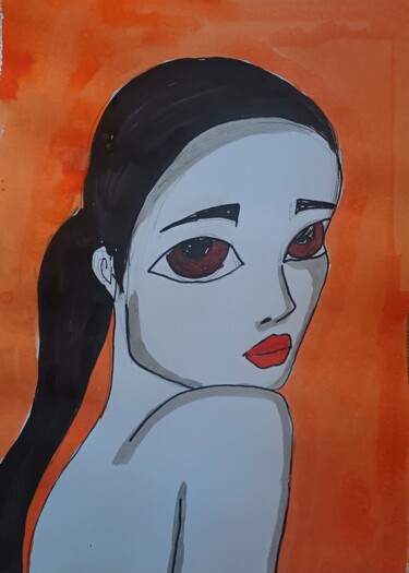 제목이 "Orange madness"인 그림 Ashton Knighting로, 원작, 잉크
