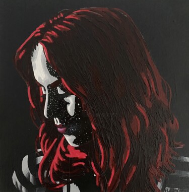 Collages intitulée "Camille" par Annabelle Amory, Œuvre d'art originale, Acrylique Monté sur Carton