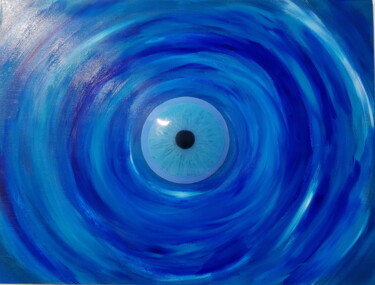 Sculpture intitulée "eye vortex" par Baptiste P-L, Œuvre d'art originale, Résine Monté sur Panneau de bois