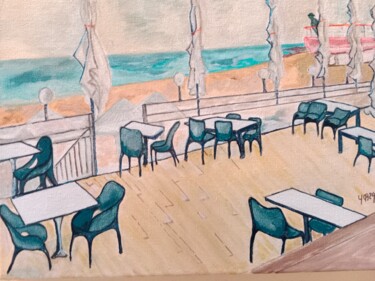 Peinture intitulée "Restaurant de Monsi…" par Yannick Cabon, Œuvre d'art originale, Acrylique Monté sur Châssis en bois