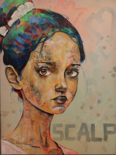 Peinture intitulée "La danseuse aux gro…" par Pascal Fairier, Œuvre d'art originale, Acrylique Monté sur Châssis en bois