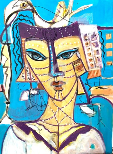 Malerei mit dem Titel "Isis" von Paule Daran, Original-Kunstwerk, Acryl Auf Keilrahmen aus Holz montiert