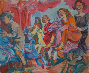 绘画 标题为“Having fun driving…” 由Marina Lukianova, 原创艺术品, 丙烯