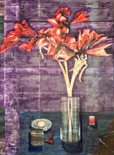 Collages titled "Still" by Lisa Trevino, Original Artwork, Acrylic Mounted on Wood Stretcher frame