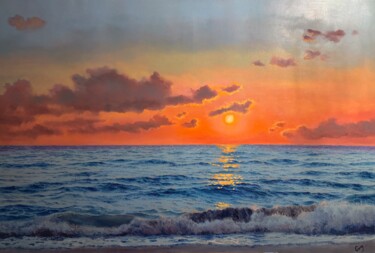 Painting titled "Sunset 05" by Garry Arzumanyan, Original Artwork, Oil