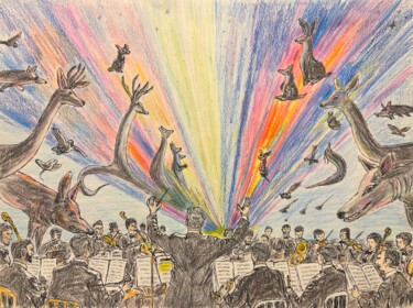Tekening getiteld "Rory Symphony" door Eugen Serbanescu, Origineel Kunstwerk, Inkt