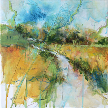 Painting titled "22k" by Benedicte Gele, Original Artwork, Acrylic Mounted on Wood Stretcher frame