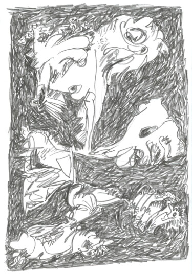 「Dessein 2008-81」というタイトルの描画 Rémy Verneuilによって, オリジナルのアートワーク, 鉛筆