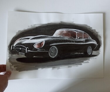"Jaguar E Type" başlıklı Resim Andrea Di Benedetto tarafından, Orijinal sanat, Mürekkep