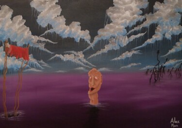 Painting titled "FASE REM" by Alex Moon, Original Artwork, Oil