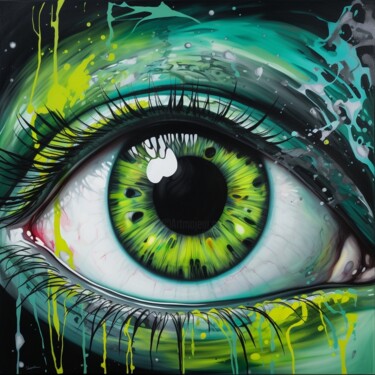 Painting titled "FOR YOUR EYES II" by Olivier De Tullasky, Original Artwork, Acrylic Mounted on Wood Stretcher frame