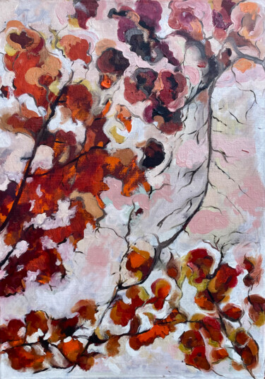 绘画 标题为“Autum in white n_2” 由Roberto Rivas, 原创艺术品, 油 安装在木板上