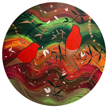 Painting titled "Colors & Flowers/N5" by Ekaterina Tkachenko, Original Artwork, Acrylic Mounted on Wood Stretcher frame