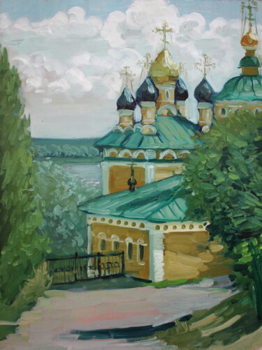 Painting titled "Николо-набережная ц…" by Tat Ana Fedorova Popova, Original Artwork, Oil