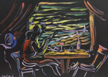 One chair and one glass Painting titled "One chair and one g…" by Shaliko Saghatelyan, Original Artwork, Oil