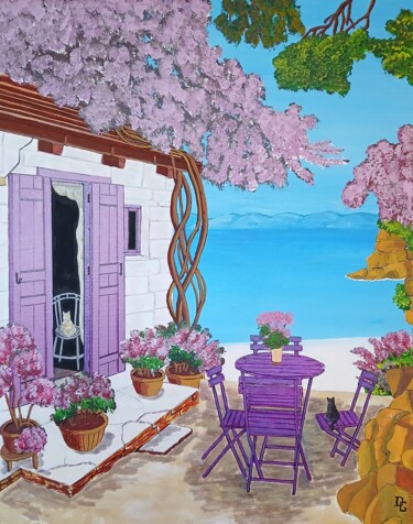 Peinture intitulée "la vie en mauve" par Gilbert Devesa, Œuvre d'art originale, Acrylique Monté sur Châssis en bois