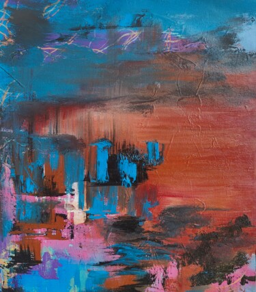 Painting titled "Sea of sand" by Atignas Art, Original Artwork, Oil Mounted on Wood Stretcher frame