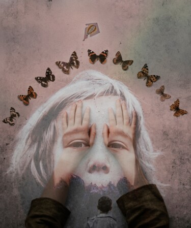 Painting titled "flying away.." by Dmytro Zhuravel, Original Artwork, Digital Print