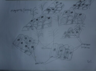 les iles Drawing titled "les iles" by Ludovic Grumel, Original Artwork, Pencil