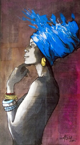 Peinture intitulée "l'afrique 2" par Vincent Tessier Xxc, Œuvre d'art originale, Acrylique