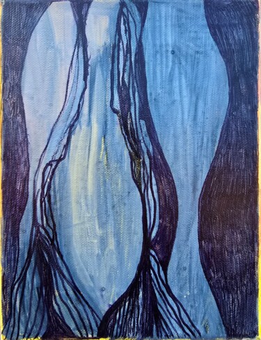 Schilderij getiteld "Tree of ghosts" door Konstantina Karagianne, Origineel Kunstwerk, Aquarel