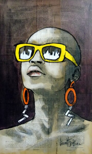 Peinture intitulée "l'afrique 6" par Vincent Tessier Xxc, Œuvre d'art originale, Acrylique