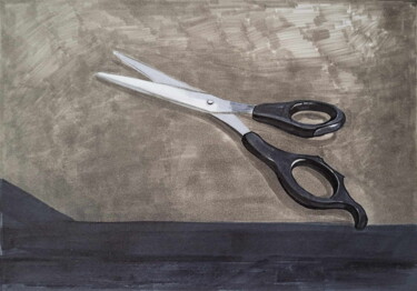 Painting titled "Scissors" by Maryna Talutto, Original Artwork, Marker