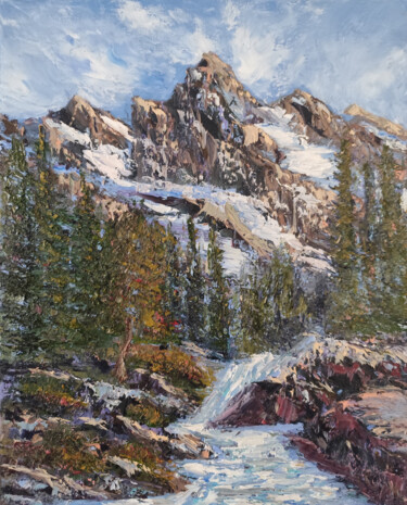 "Mountain landscape…" başlıklı Tablo Maria Galan tarafından, Orijinal sanat, Petrol Ahşap Sedye çerçevesi üzerine monte edil…