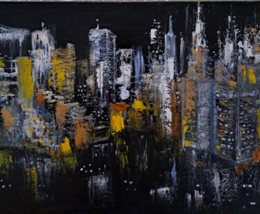 "Lumières sur la vil…" başlıklı Tablo Marguerite Salaun (Margo) tarafından, Orijinal sanat, Petrol