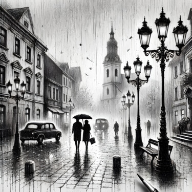 Цифровое искусство под названием "it's raining" - Makamak (Maxut), Подлинное произведение искусства, Цифровая живопись