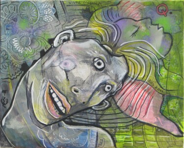 Peinture intitulée "Dos à dos" par Christophe Aimé Mounier (C.am), Œuvre d'art originale, Acrylique Monté sur Châssis en bois