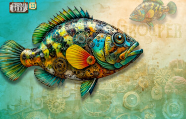 "Grouper Recycled Re…" başlıklı Dijital Sanat Mark Dement tarafından, Orijinal sanat, 2D Dijital Çalışma