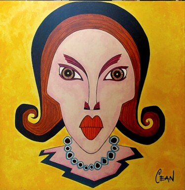 绘画 标题为“Woman's portrait” 由Cesare Andreoli, 原创艺术品, 丙烯