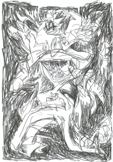 Drawing titled "Dessein 2008-100" by Rémy Verneuil, Original Artwork, Graphite