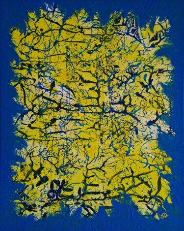 Painting titled "Through the light" by Anastasiia Doro, Original Artwork, Acrylic Mounted on Wood Stretcher frame