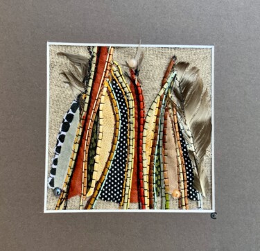 Textile Art με τίτλο "Tipi" από Corinne Chapelle, Αυθεντικά έργα τέχνης, Ύφασμα Τοποθετήθηκε στο Χαρτόνι