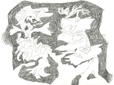 Disegno intitolato "Dessein 2008-103" da Rémy Verneuil, Opera d'arte originale, Grafite
