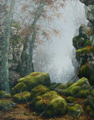 Peinture intitulée "Vieux chemin" par Uladzimir Anishchanka, Œuvre d'art originale, Huile Monté sur artwork_cat.