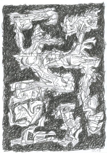 Drawing titled "Dessein 2008-111" by Rémy Verneuil, Original Artwork, Graphite