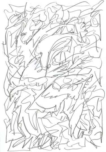 Disegno intitolato "Dessein 2008-112" da Rémy Verneuil, Opera d'arte originale, Grafite