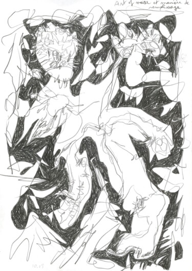 「Dessein 2008-120」というタイトルの描画 Rémy Verneuilによって, オリジナルのアートワーク, 鉛筆