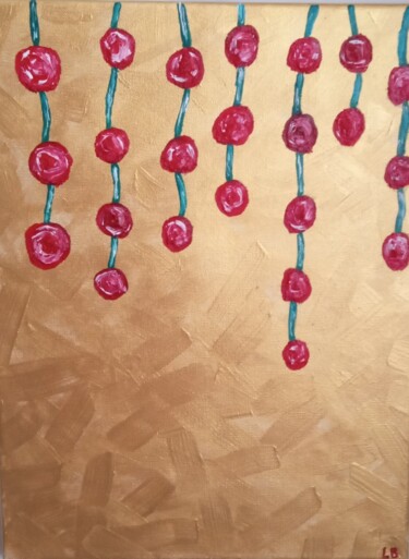 Painting titled "voluminous roses ha…" by Laura Bogatyreva, Original Artwork, Oil Mounted on Wood Stretcher frame