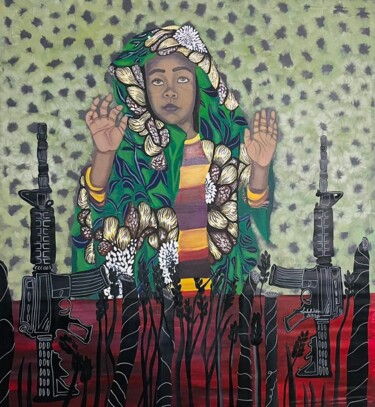 Pittura intitolato "Visa antiterroristes" da Laila Halidou, Opera d'arte originale, Acrilico